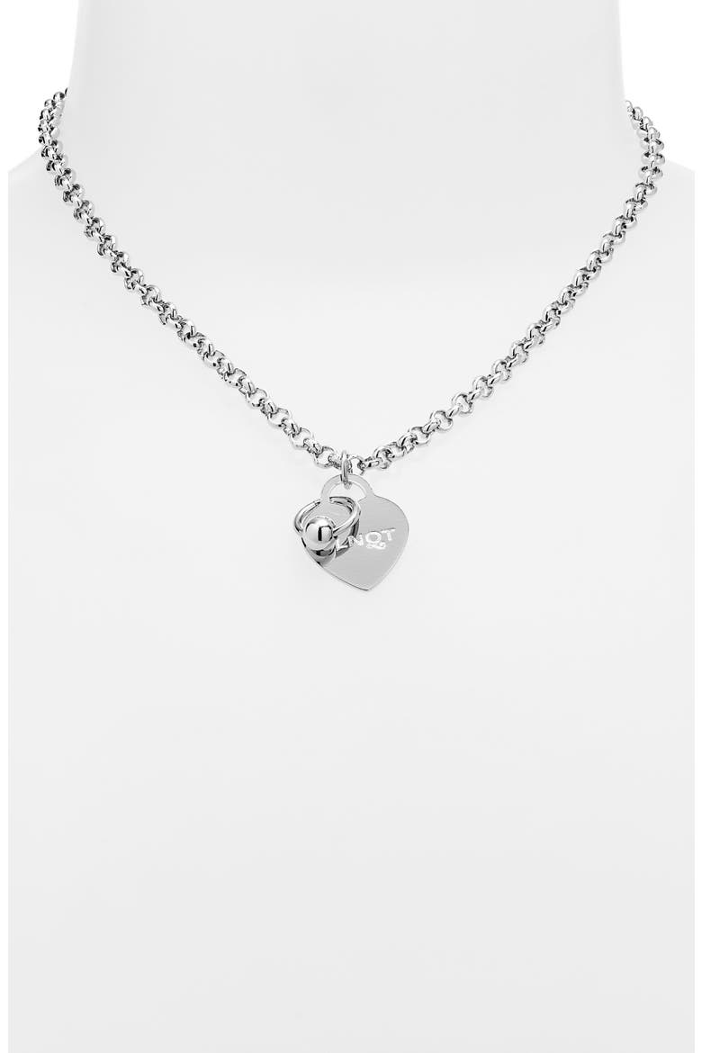 Suzi Heart Charm Necklace, Main, color, PALLADIUM