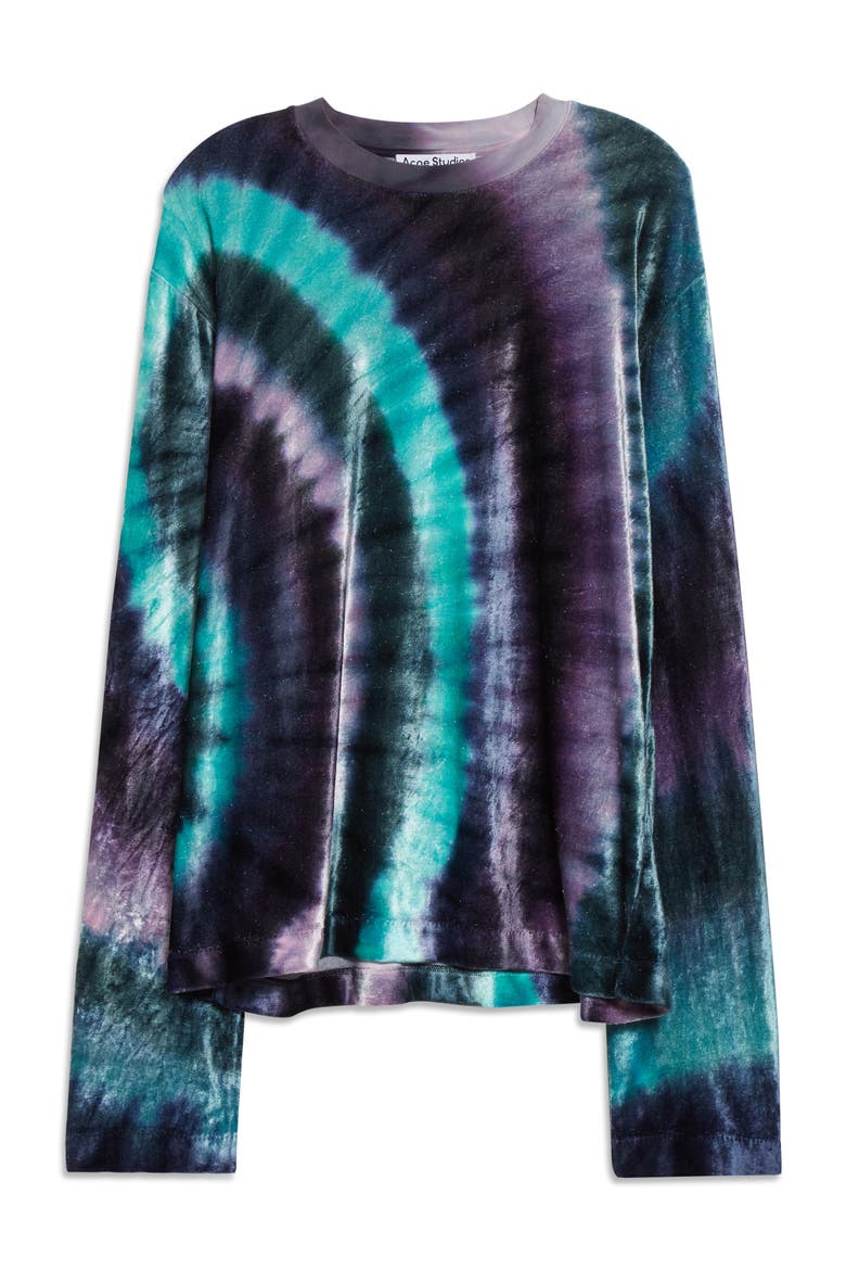 Edden Tie Dye Oversize Velour Sweatshirt, Alternate, color, THISTLE PURPLE