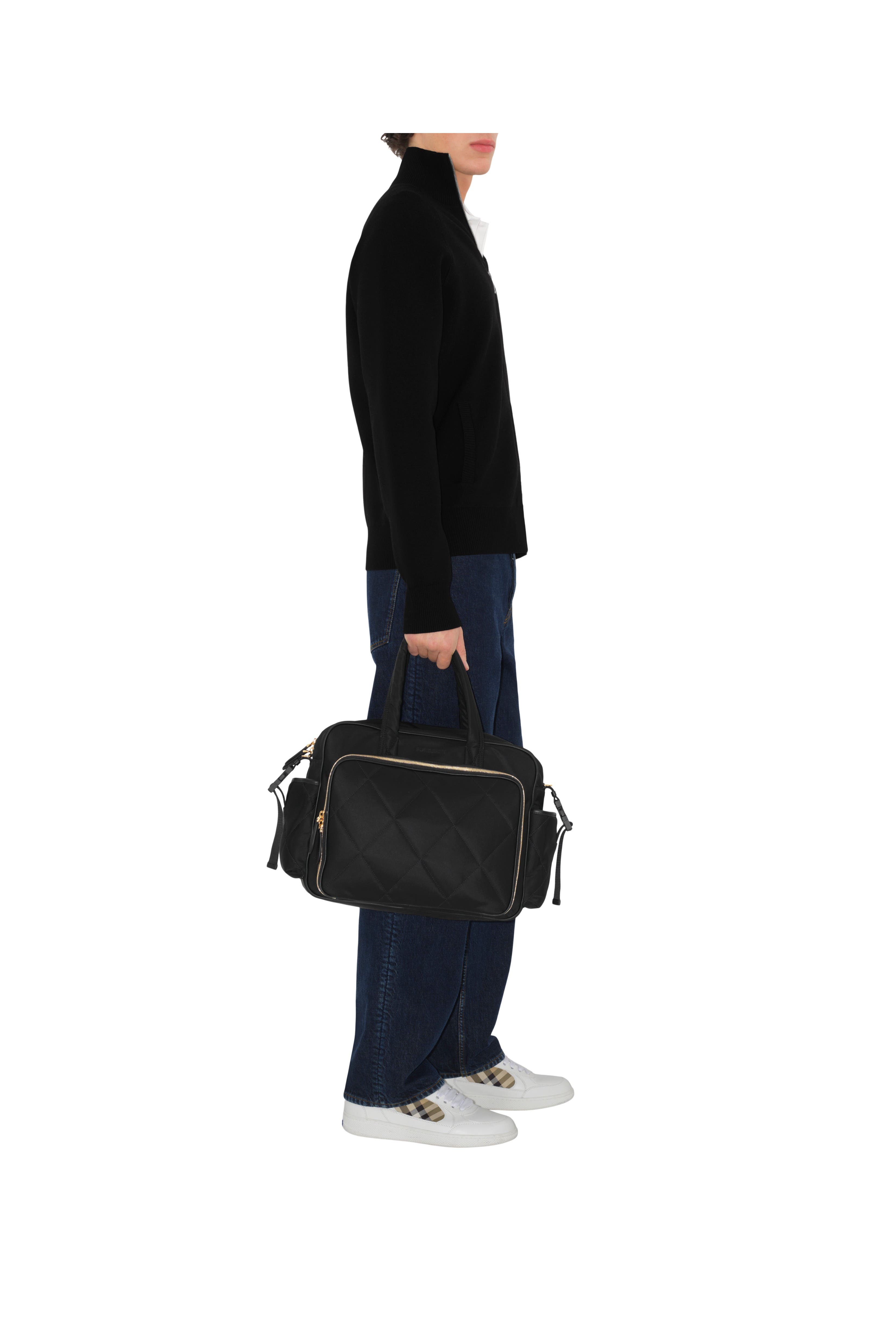 Burberry Quilted Nylon Baby Changing Bag, Alternate, color, Black