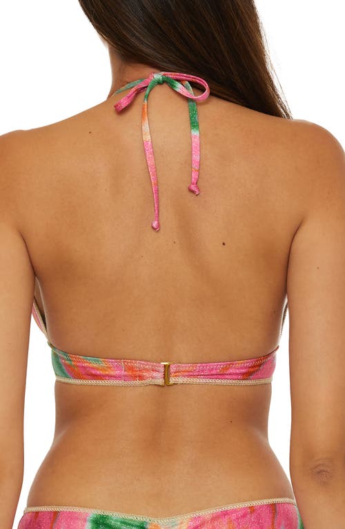 Becca Mirage Halter Bikini Top In Pink Multi