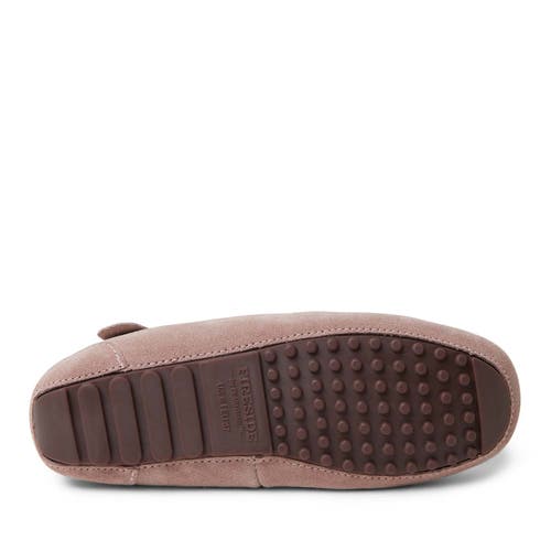 Dearfoams Fireside Mel Genuine Shearling Moccasin Slipper In Purple