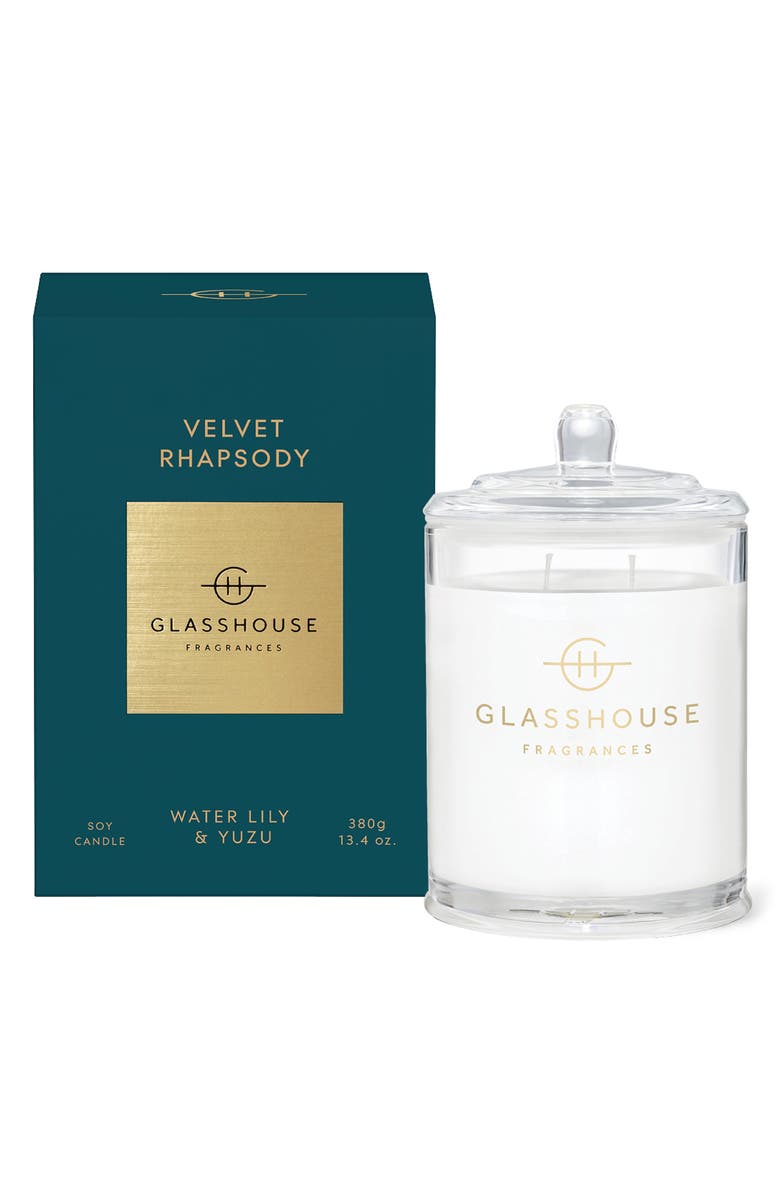 Glasshouse Fragrances Velvet Rhapsody Scented Candle, Main, color, Velvet Rhapsody