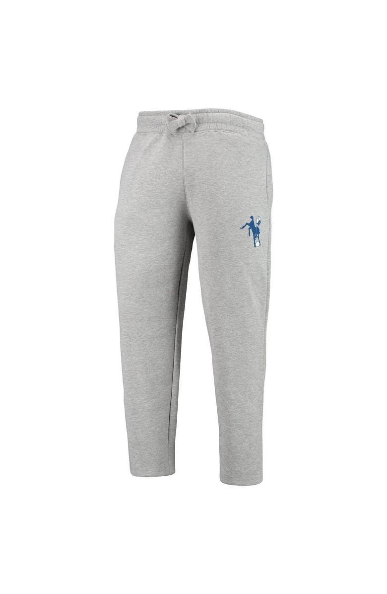 STARTER Men's Starter Heathered Gray Indianapolis Colts Team Throwback Option Run Sweatpants, Alternate, color, 
