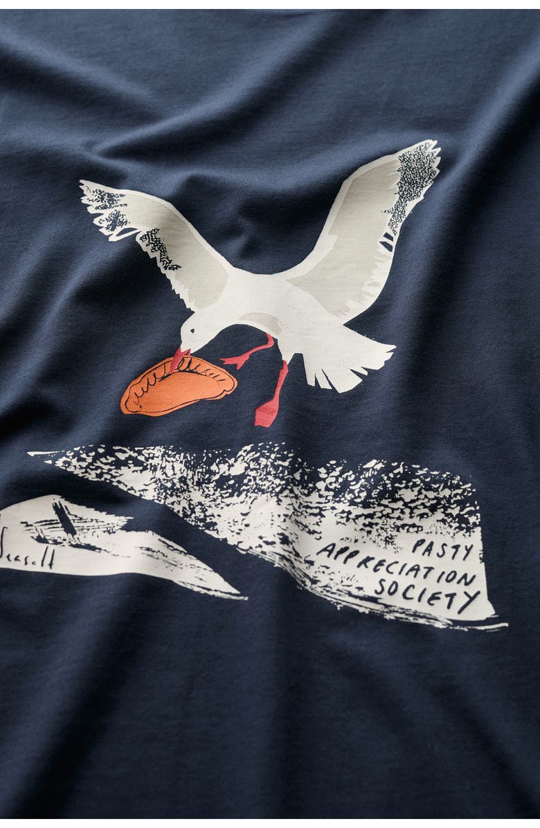 Seasalt Cornwall Midwatch Organic Cotton Graphic T-Shirt, Alternate, color, Seagull Thief Maritime