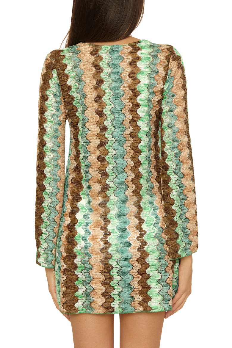 Paradise Metallic Knit Cover-Up Tunic, Alternate, color, GRASS MULTI