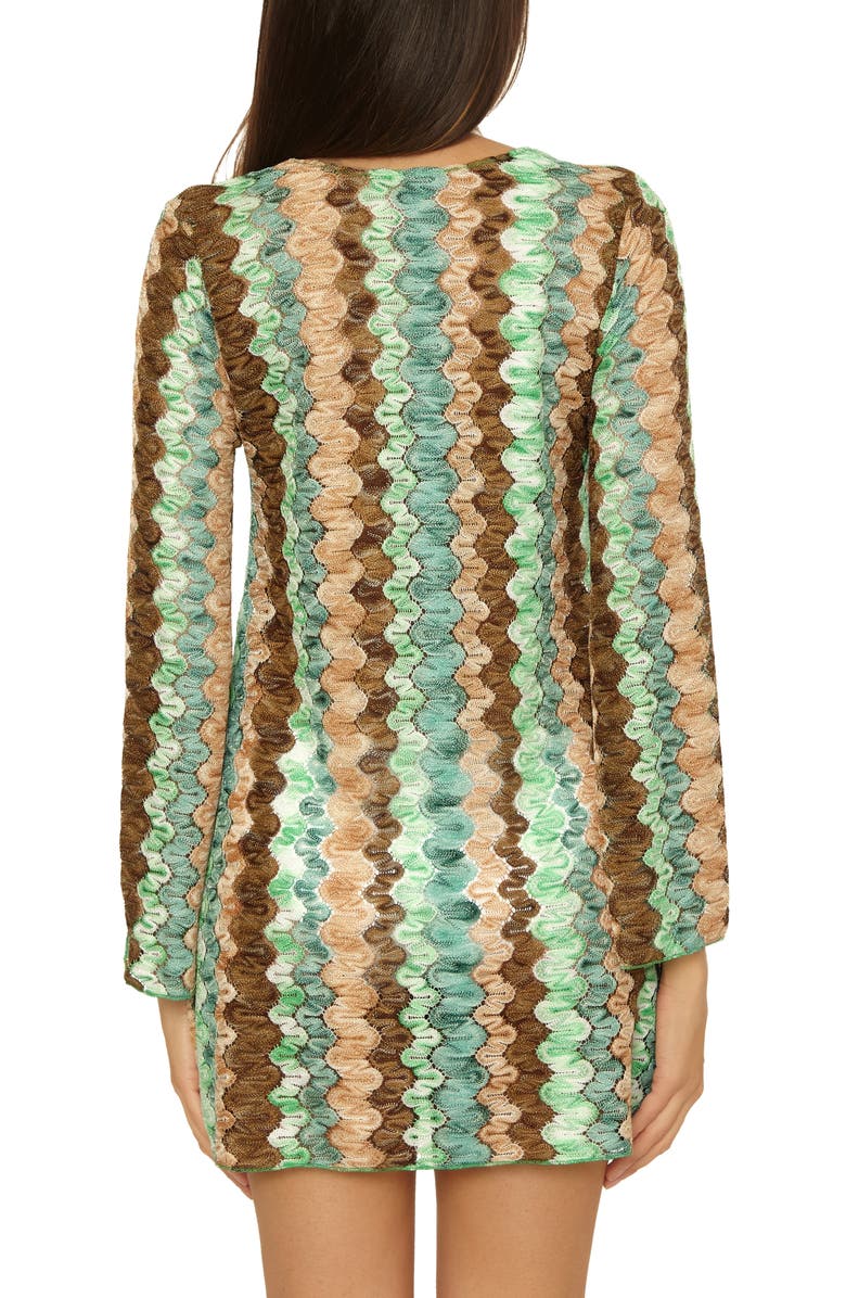 Becca Paradise Metallic Knit Cover-Up Tunic, Alternate, color, Grass Multi