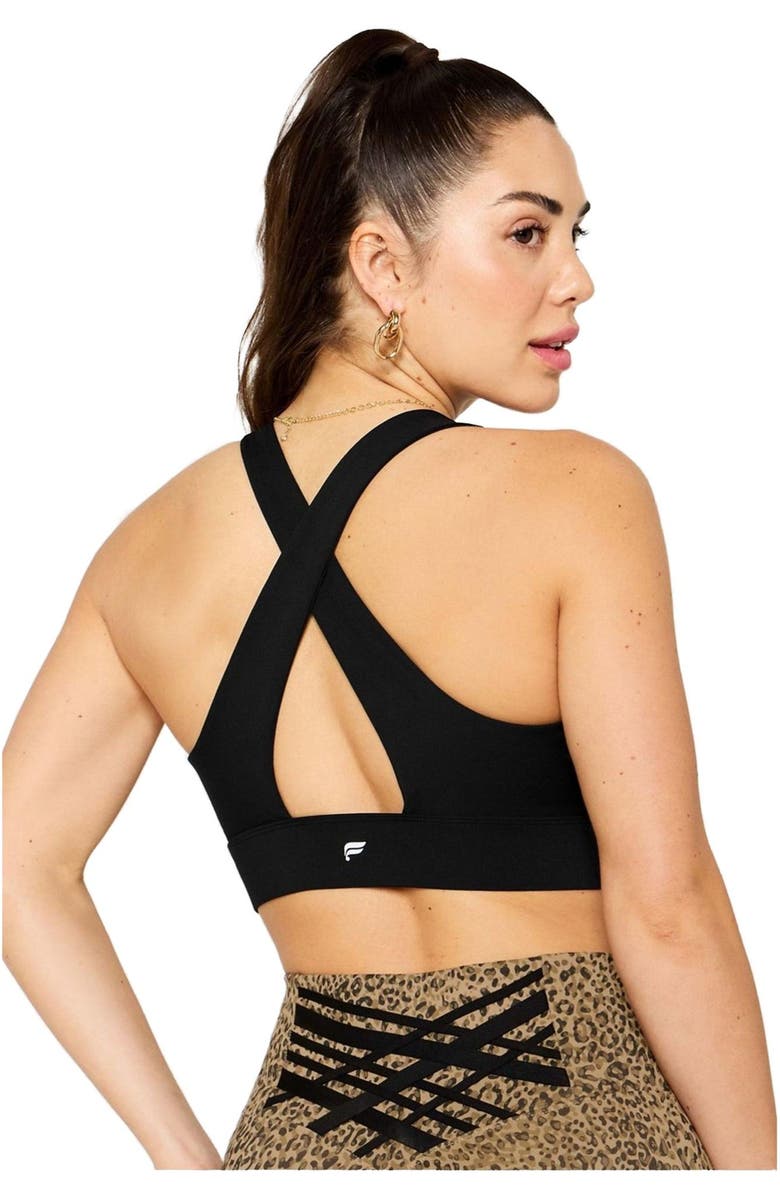 Fabletics Women's Oasis Twist Medium Impact Sports Bra, Alternate, color, Black