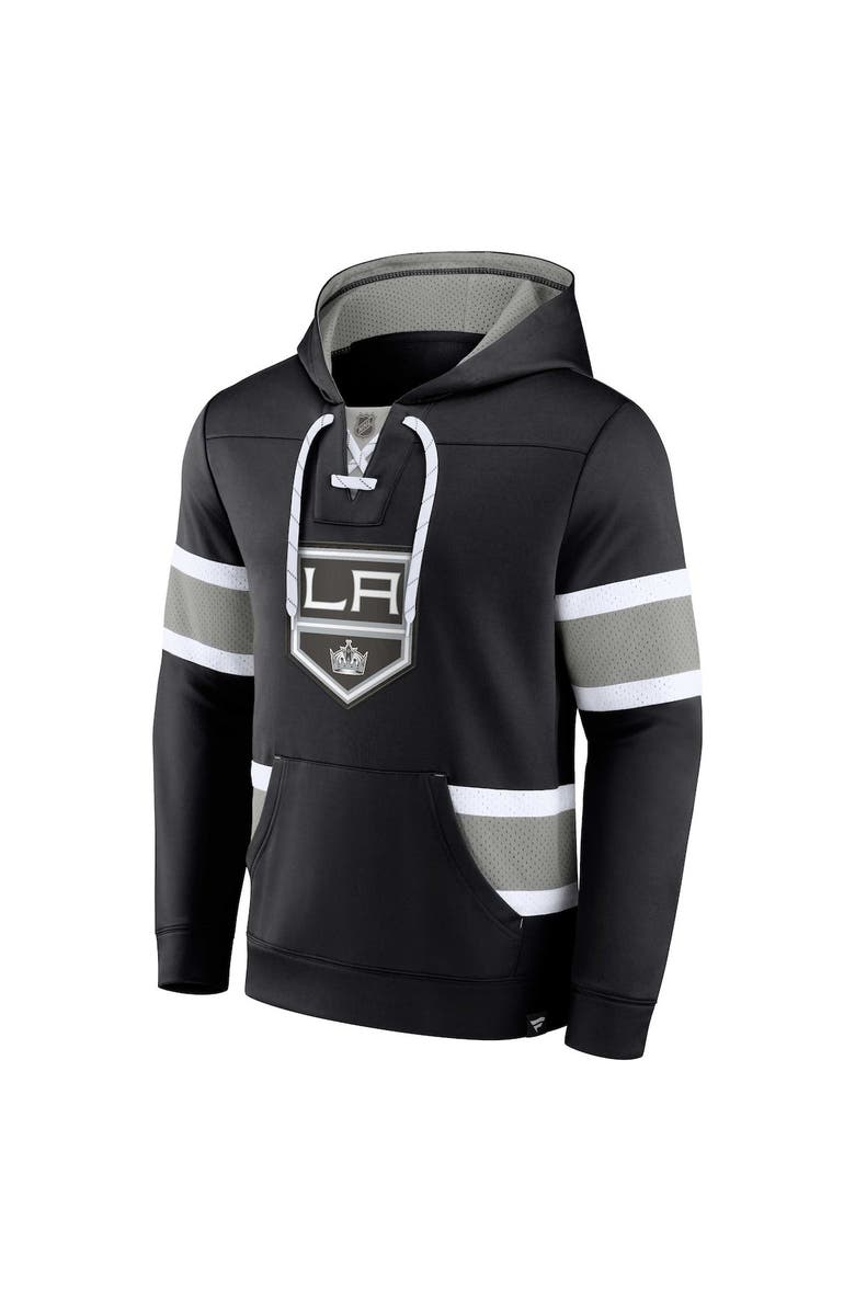 FANATICS Men's Fanatics Branded Black Los Angeles Kings Powerplay Warrior Pullover Hoodie, Alternate, color,