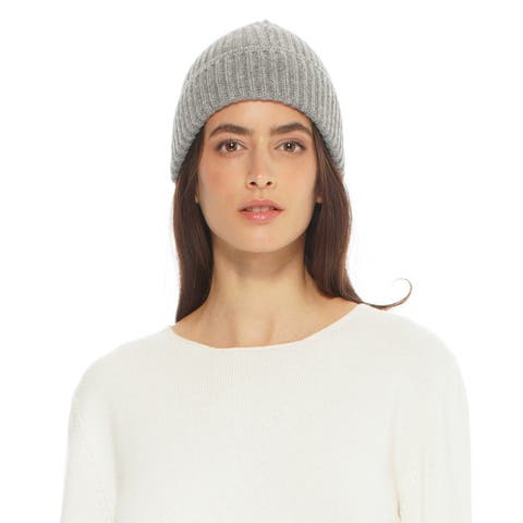 Pure Cashmere Ribbed Hat