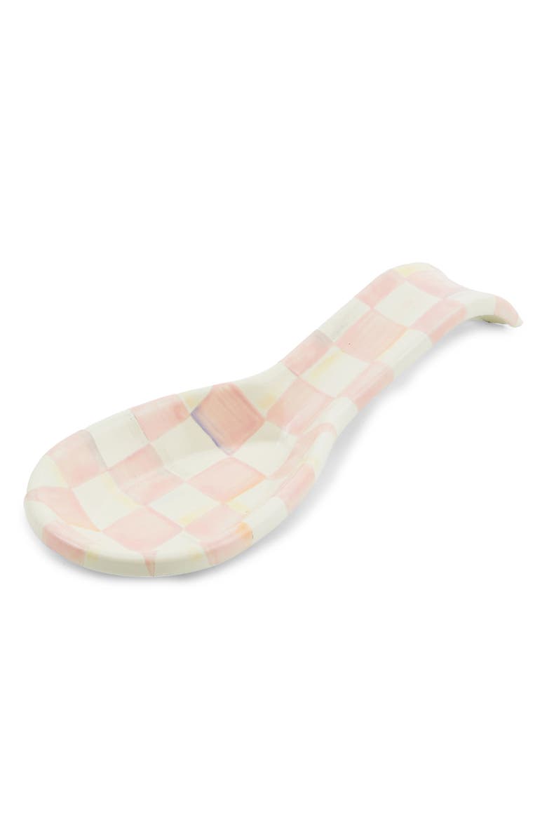 MACKENZIE CHILDS Rosy Check Spoon Rest, Main, color, Rosy