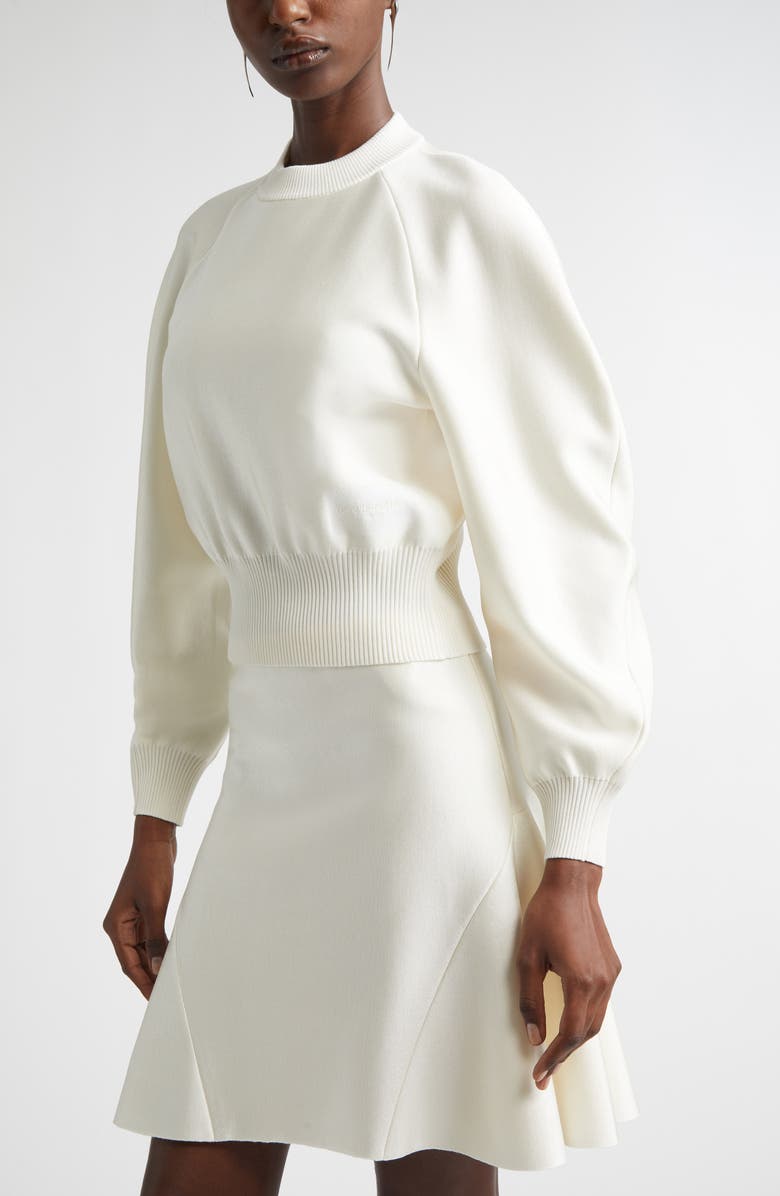 Givenchy Raglan Sleeve Cocoon Crewneck Sweater, Alternate, color, Ivory