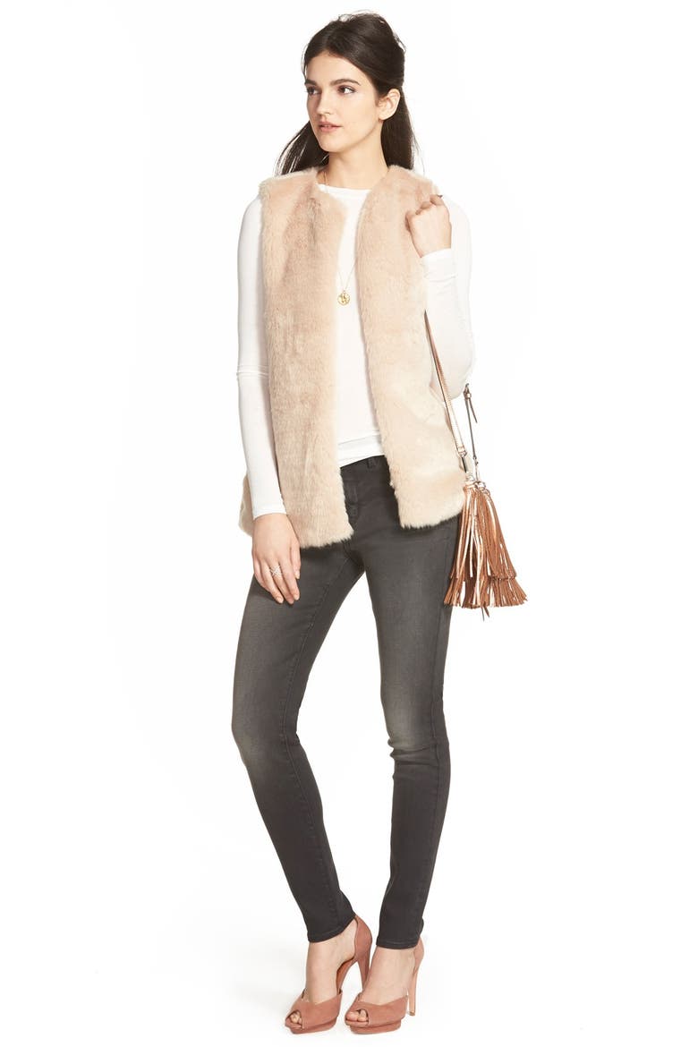 Faux Fur Vest, Alternate, color, CAMEL
