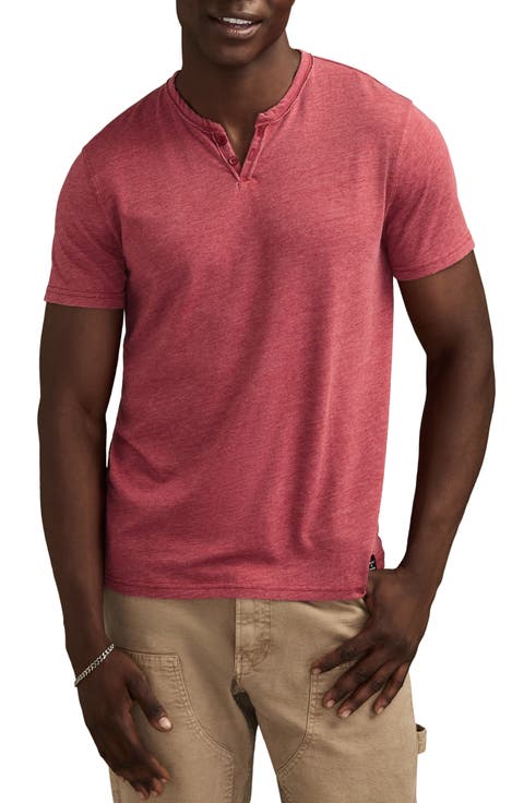 Venice Button Neck Cotton Blend T-Shirt