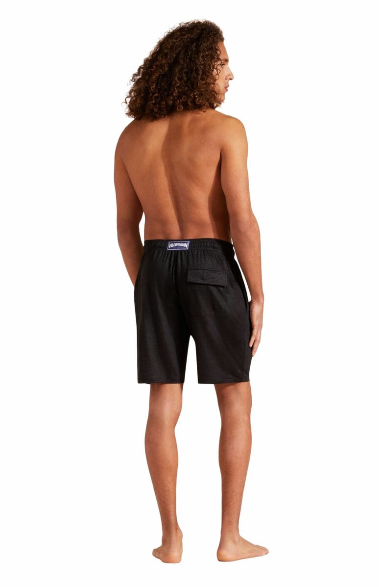 Vilebrequin Unisex Linen Bermuda Shorts, Alternate, color, Noir