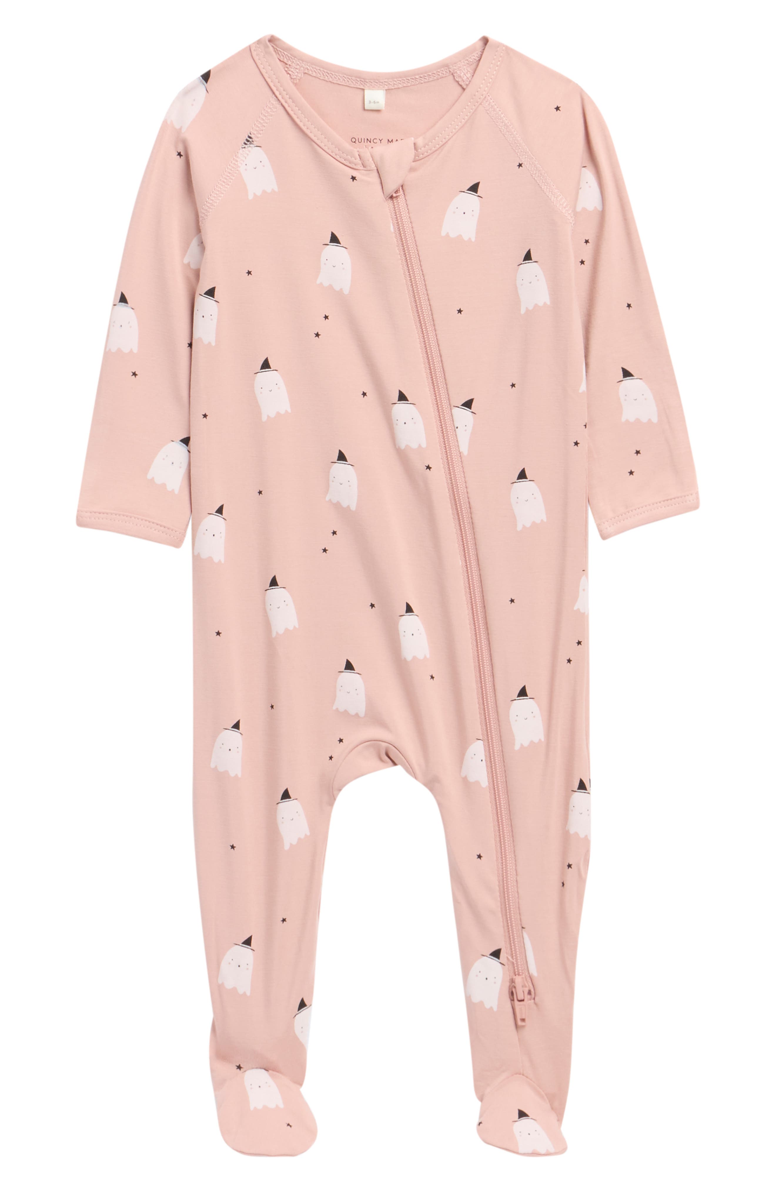 Kids' Ghost Print Zip Footie