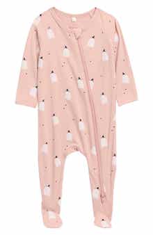 Kids' Ghost Print Zip Footie