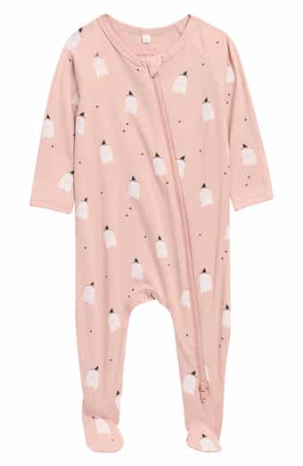 Kids' Ghost Print Zip Footie