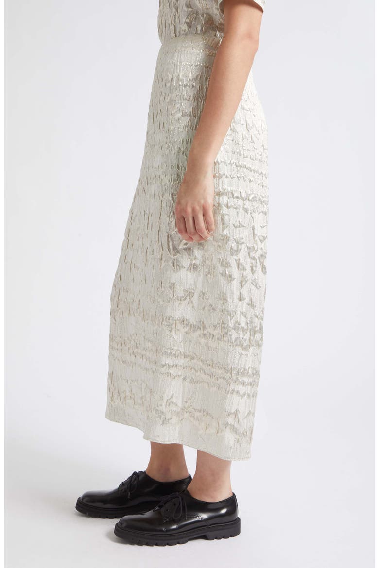 Alina Textured Silk Blend Skirt, Alternate, color, SILVER