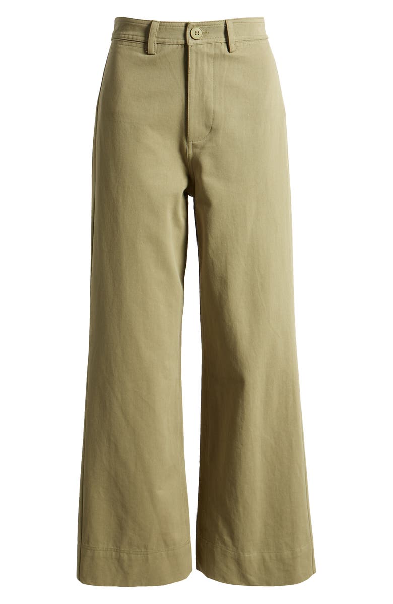 Petal & Pup Lawrence Wide Leg Pants, Alternate, color, Olive Green