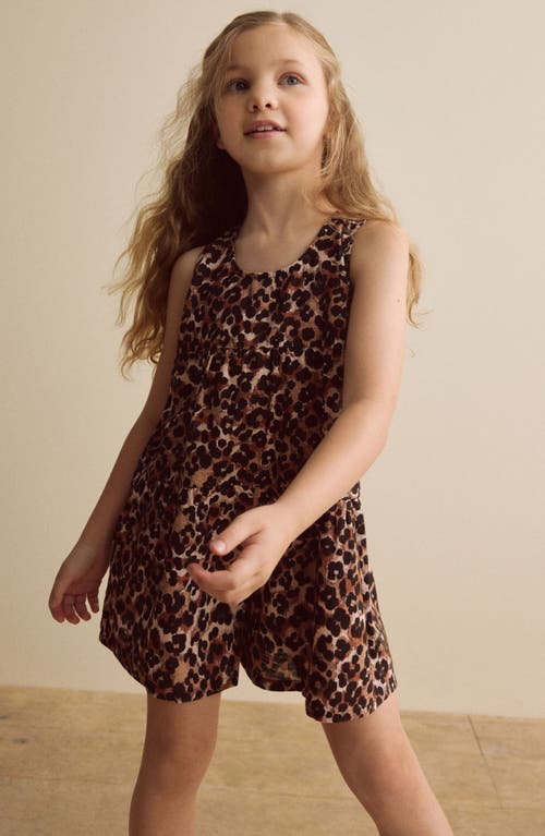 Next Kids' Leopard Print Tiered Shift Dress In Black