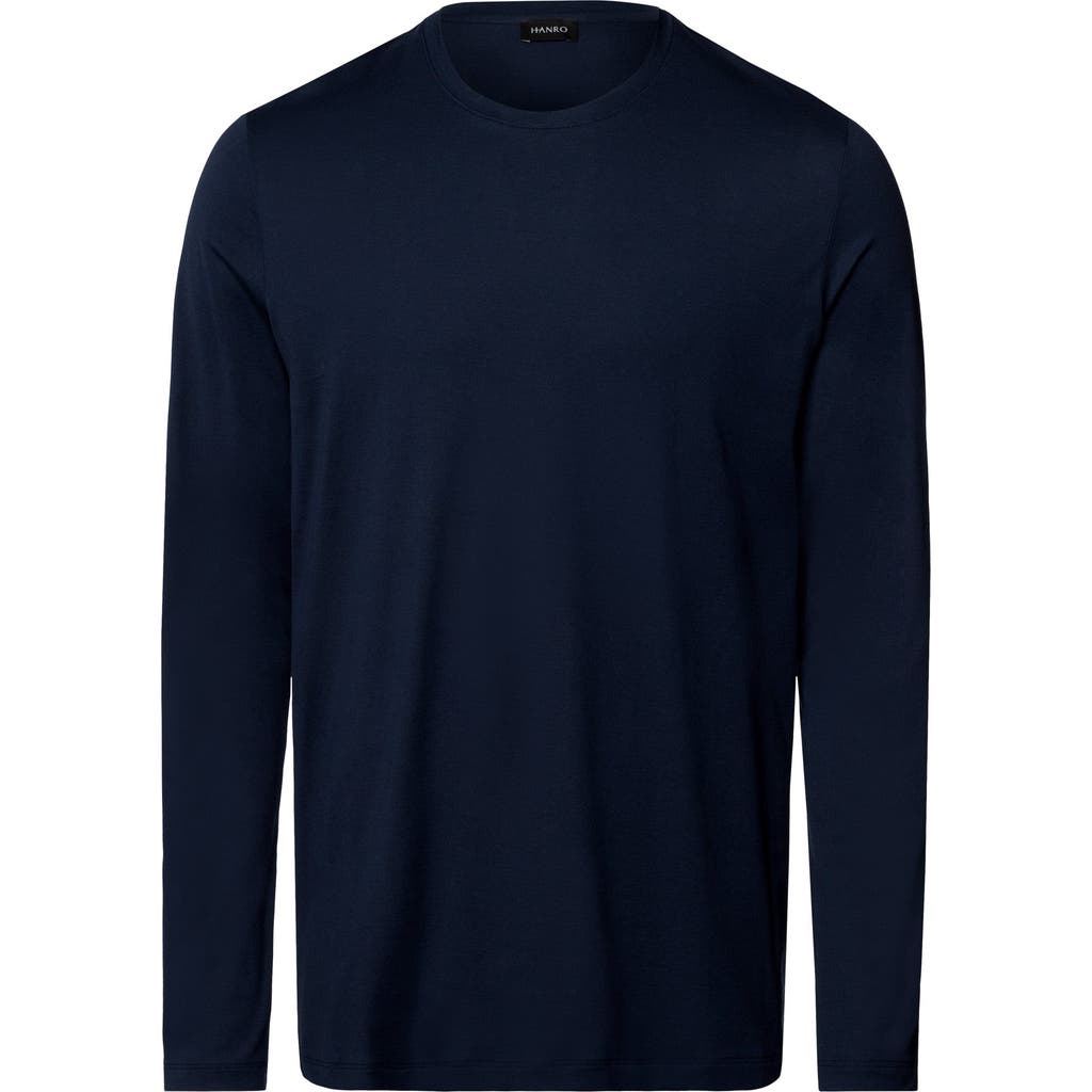 Hanro Night And Day Long Sleeve Shirt In Blue