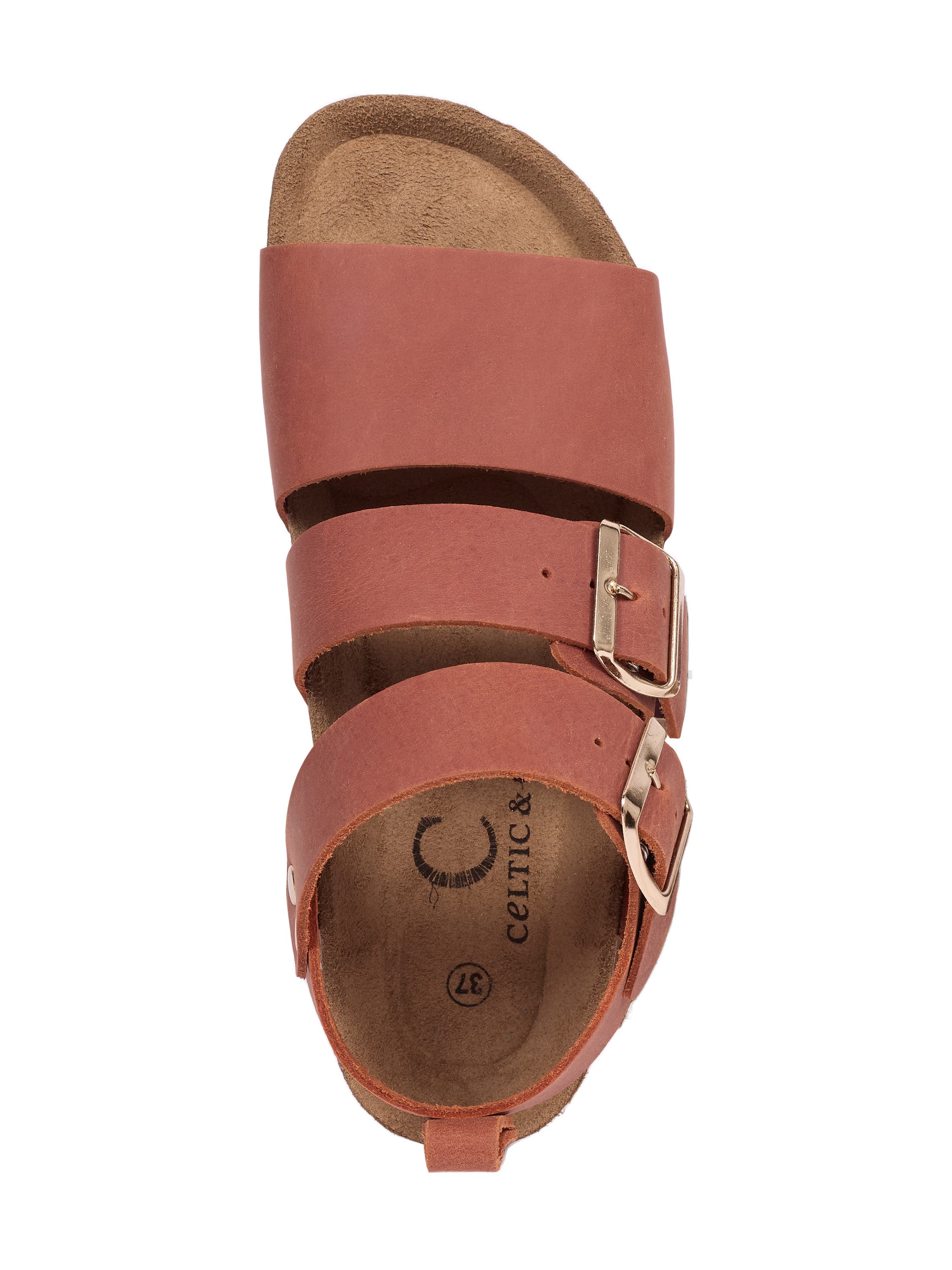 Celtic & Co. Triple Strap Sandal, Alternate, color, Cognac