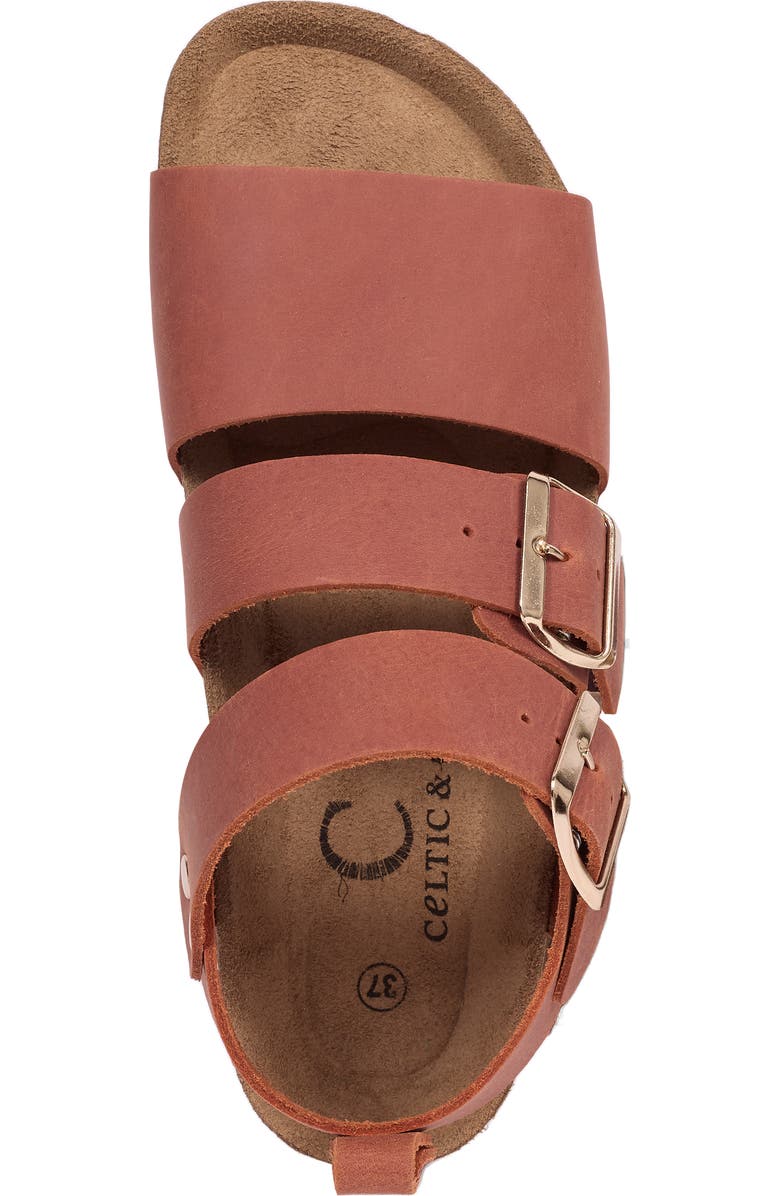 Celtic & Co. Triple Strap Sandal, Alternate, color, Cognac