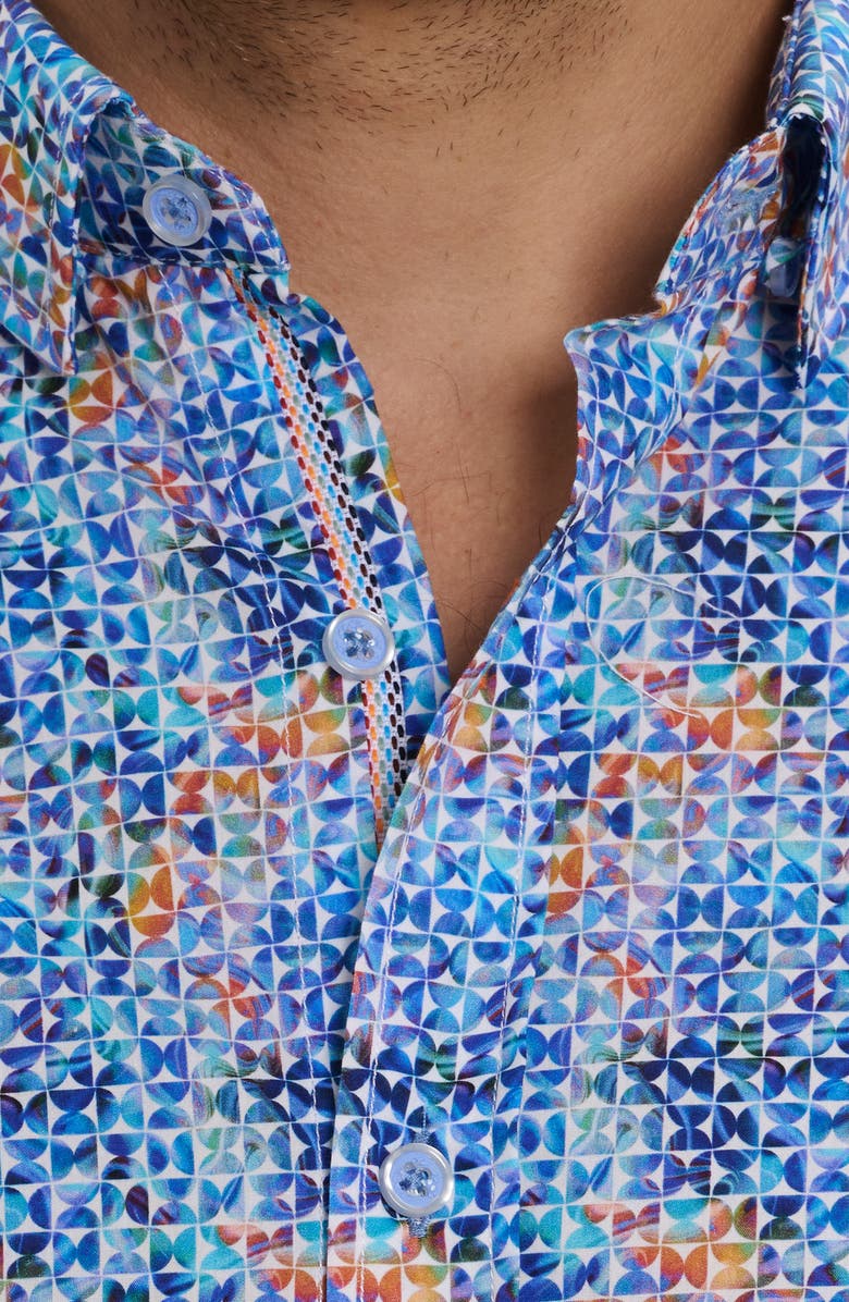 Robert Graham Venlow Geo Print Cotton Button-Up Shirt, Alternate, color,