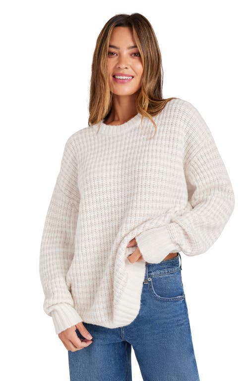 Splendid Brielle Oversize Metallic Stripe Sweater In Snow