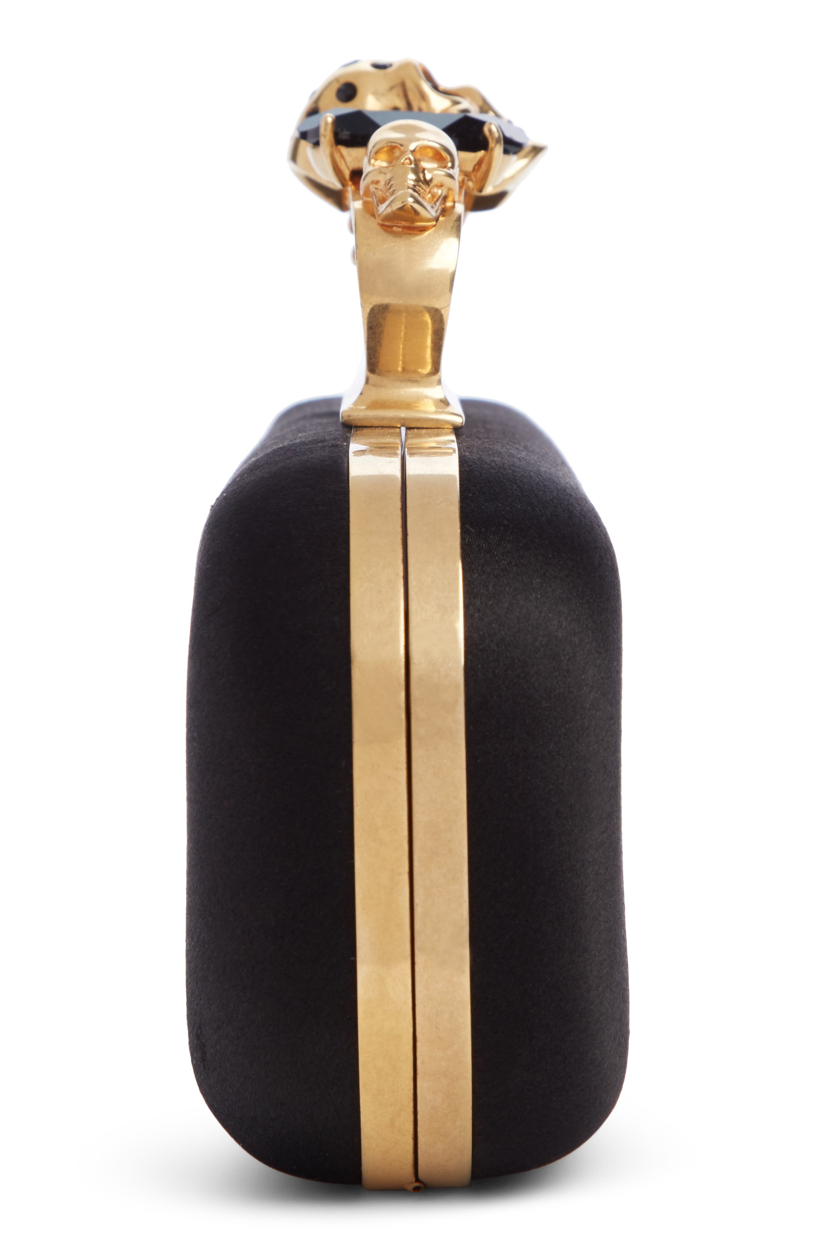 McQueen Alexander McQueen Satin Knuckle Clutch, Alternate, color, 