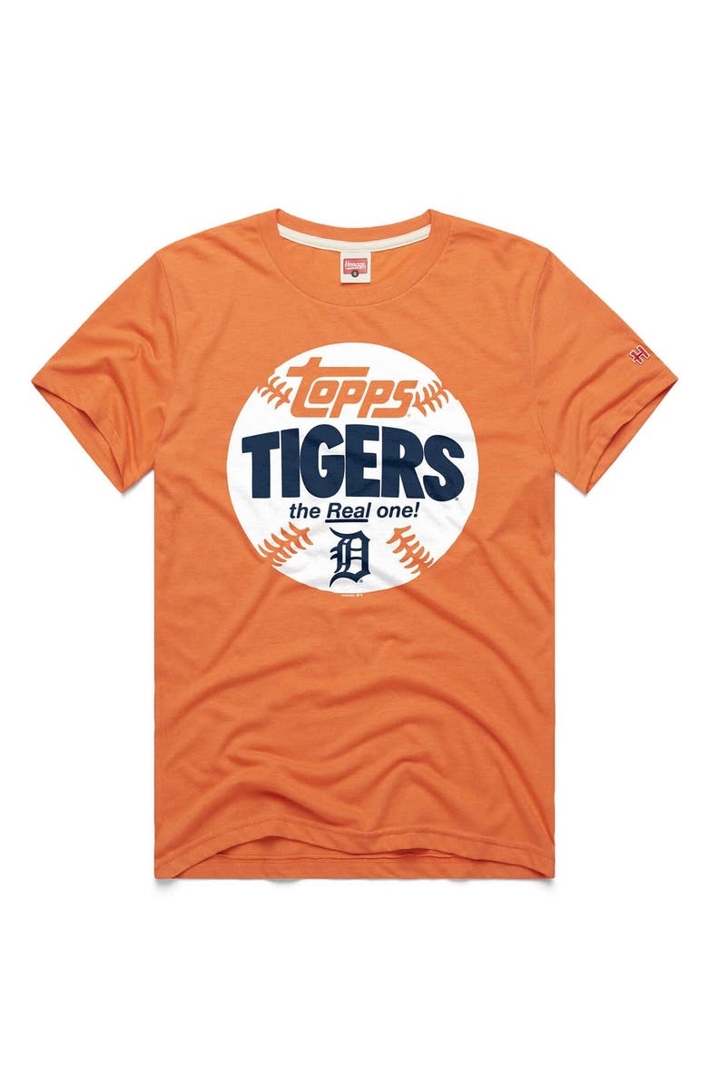 Homage Men's Homage  Orange Detroit Tigers MLB x Topps Baseball The Real One Tri-Blend T-Shirt, Main, color, Orange