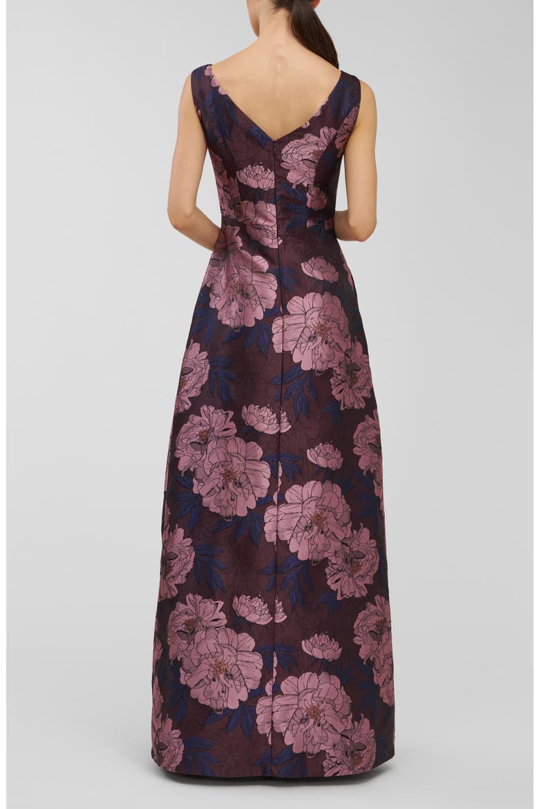 Caitlin Metallic Floral Jacquard Sleeveless Gown, Alternate, color, PRIMROSE MULTI