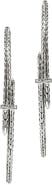 John Hardy Spear Hoop Earrings, Silver, Diamonds, 77mm