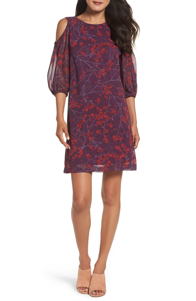 Gabby Skye Cold Shoulder Shift Dress, Main, color,