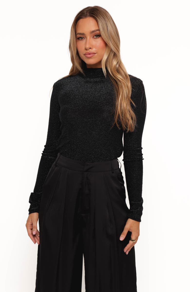 Petal & Pup Lovie Mock Neck A-Line Sweater, Alternate, color, Black