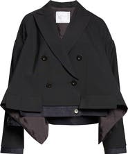 Sacai Double Breasted Suiting & Denim Jacket