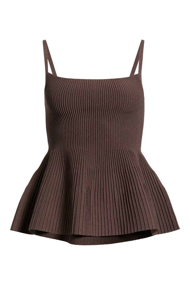 Instasculpt™ Rib Peplum Tank, Alternate, color, TRUFFLE