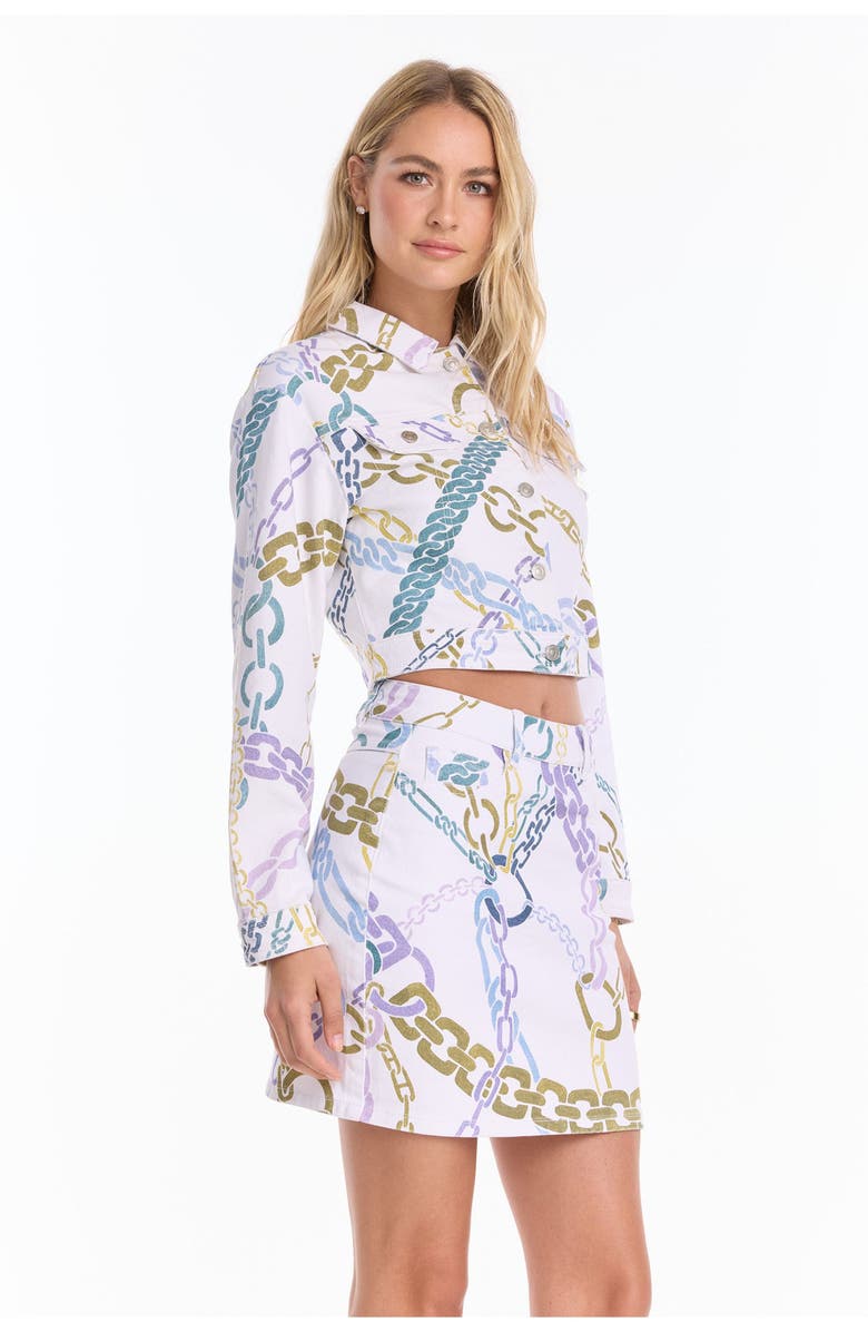 The Noli Shop Monaco Denim Jacket, Alternate, color, Chain Print