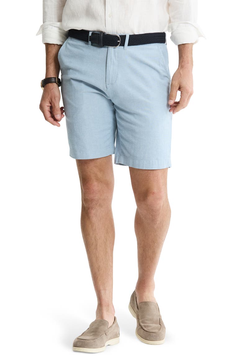 Stretch Cotton Chambray Shorts, Main, color, LIGHT BLUE