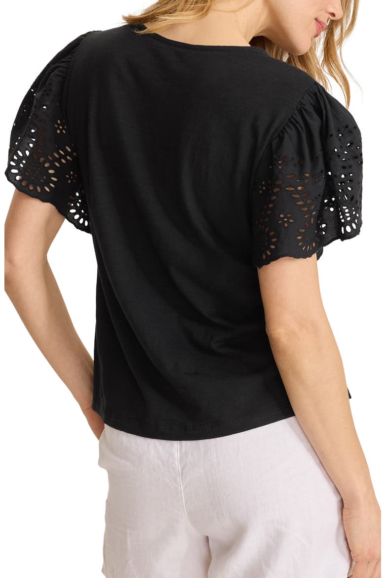 Gem Coast Eyelet Top, Alternate, color, BLACK