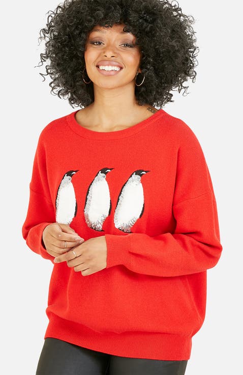 Festive Penguin Knitted Sweater