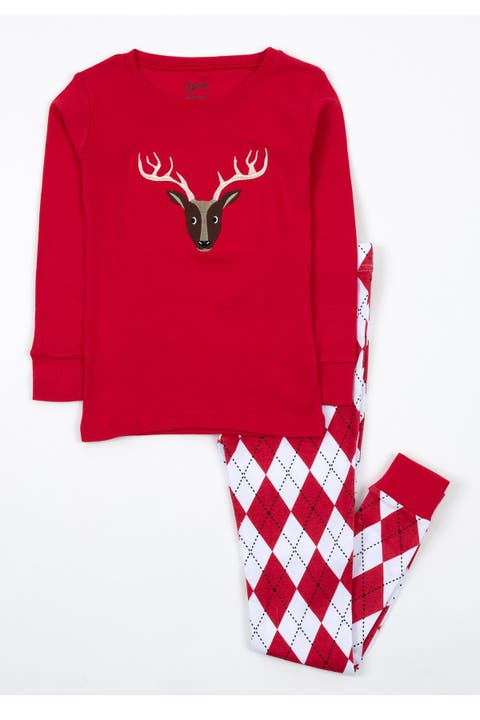 Two-Piece Cotton Matching Family Holiday Pajamas, Argyles & Holiday Prints