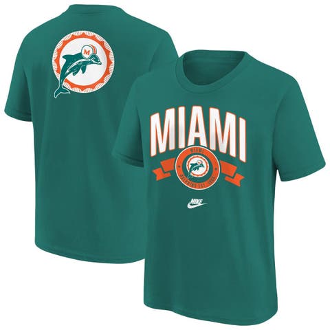 Youth Nike  Aqua Miami Dolphins Rewind Front & Back Essential T-Shirt