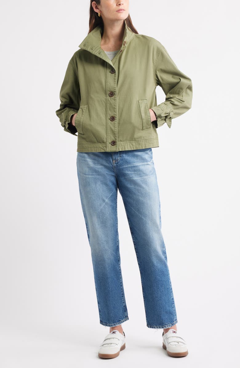 Caslon<sup>®</sup> Cotton Stretch Twill Swing Jacket, Alternate, color, Green Sorrel