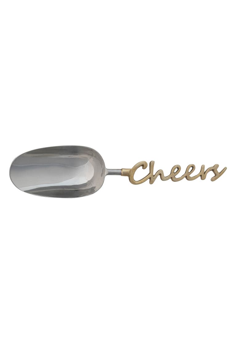 Stainless Steel Scoop with Brass Handle, Main, color, Silver and Brass