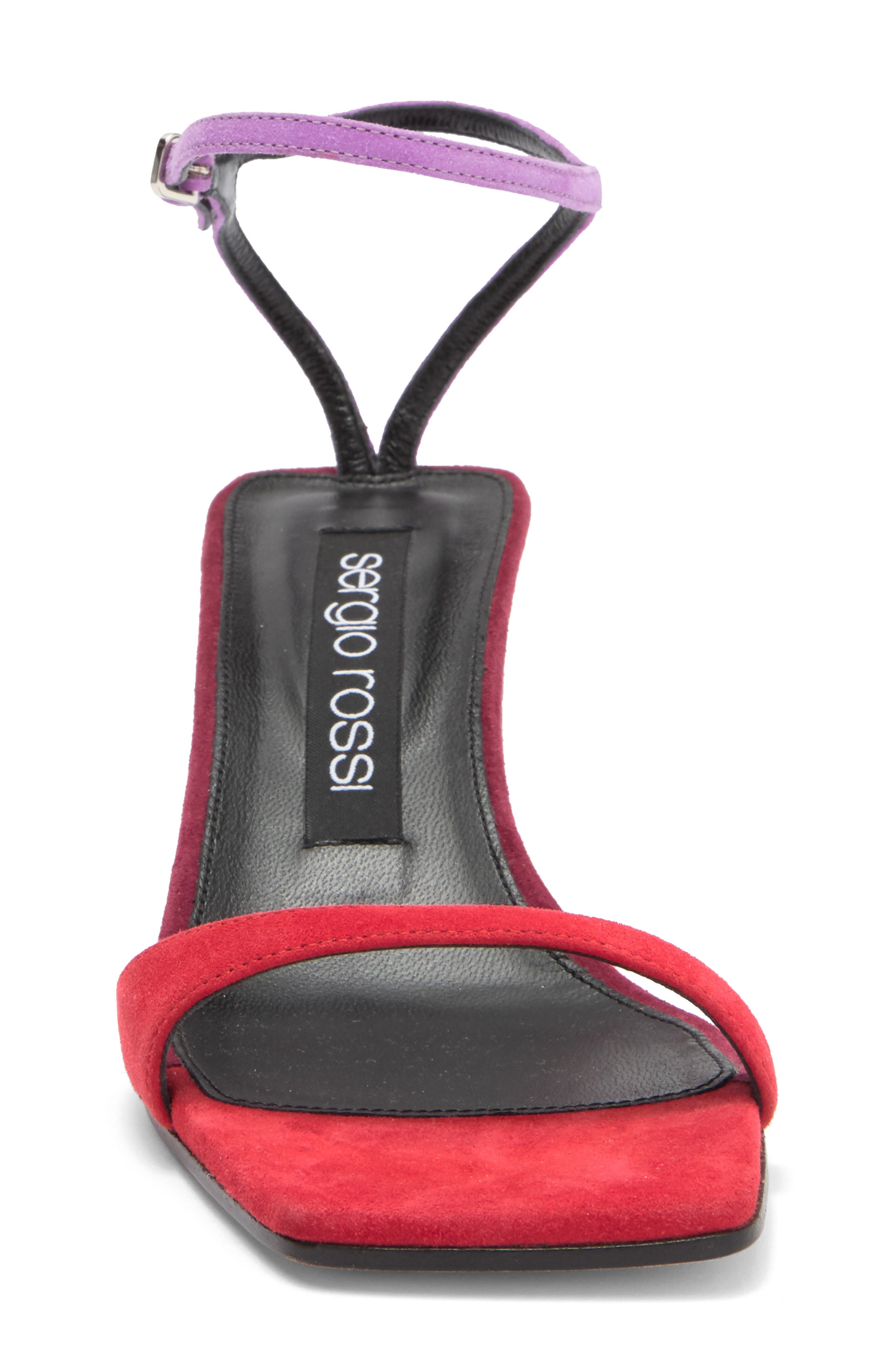 Sergio Rossi Kitten Heel Ankle Strap Sandal, Alternate, color, 