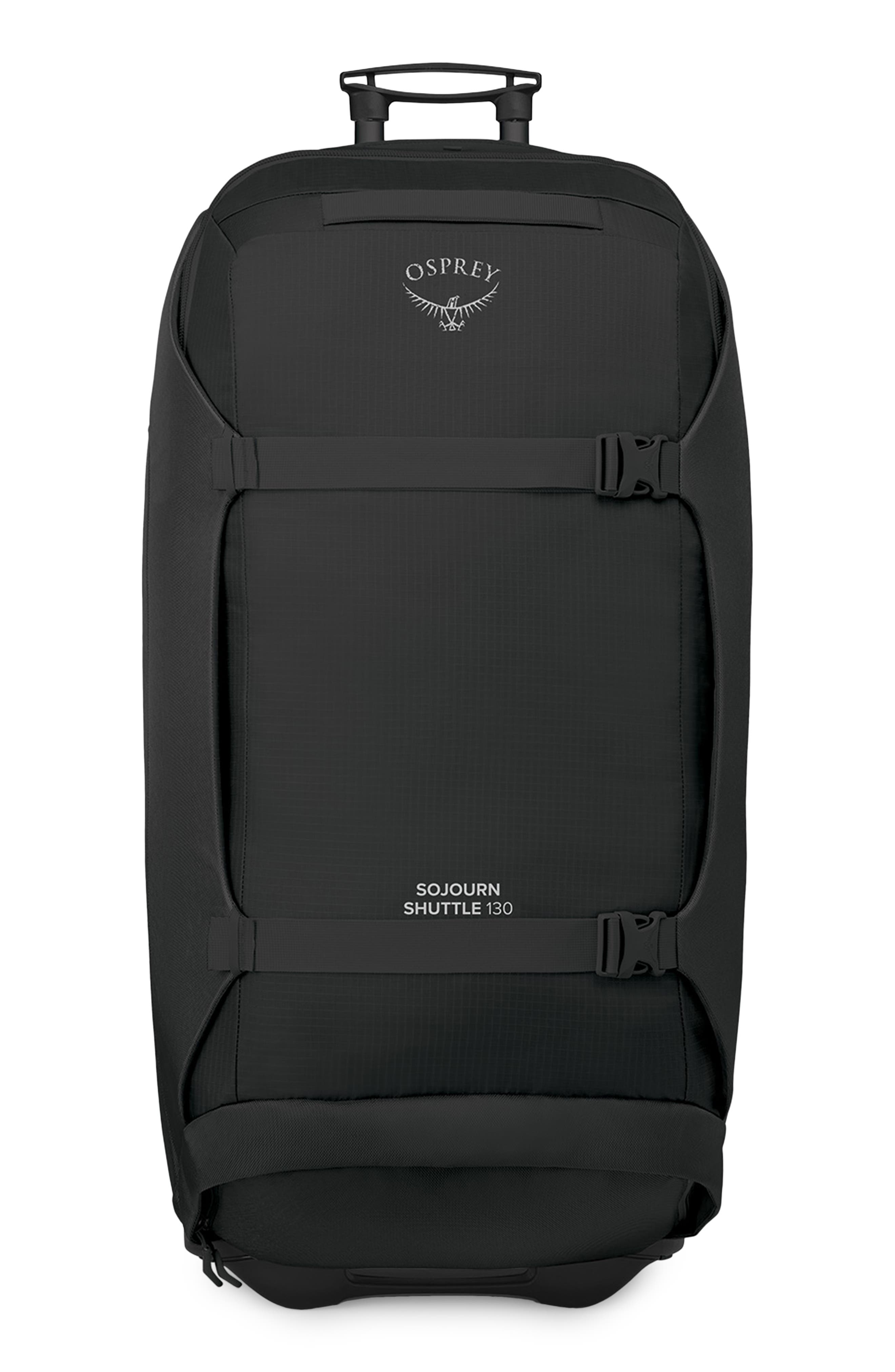 Osprey Sojourn 36-Inch 130-Liter Shuttle Wheeled Recycled Nylon Duffle Bag, Main, color, Black