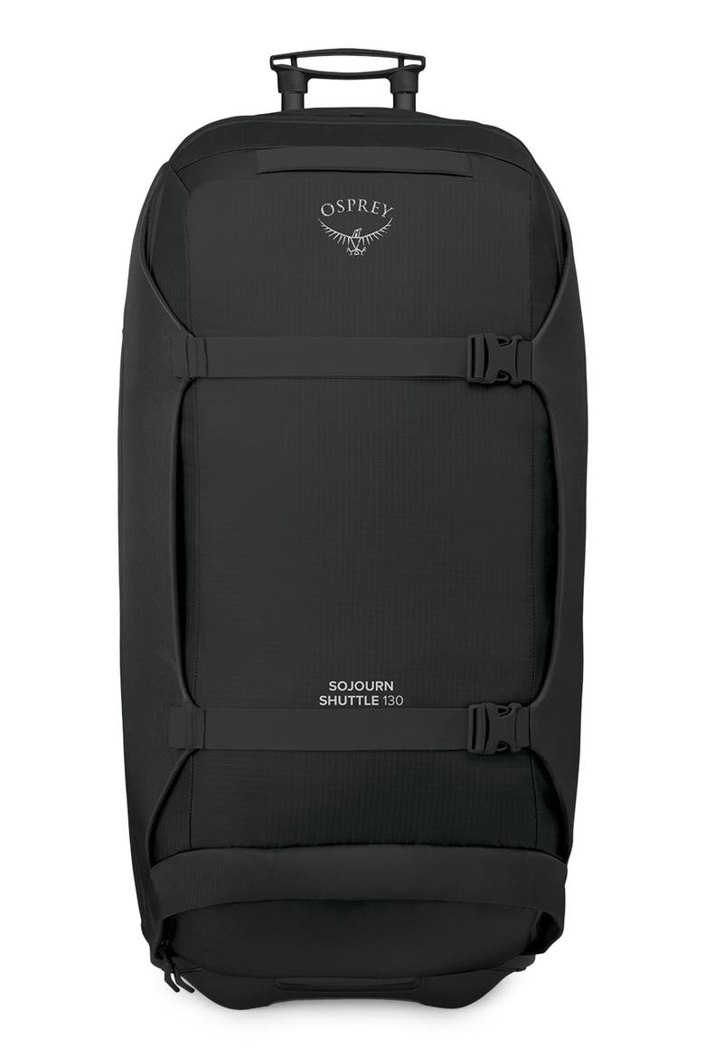 Sojourn 36-Inch 130-Liter Shuttle Wheeled Recycled Nylon Duffle Bag, Main, color, BLACK