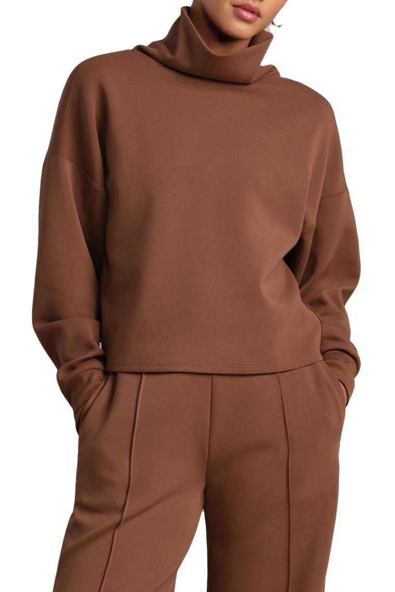 DreamGlow Mock Neck Top, Main, color, CHESTNUT BROWN