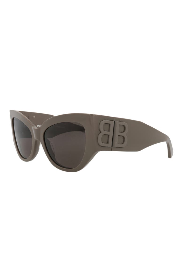 55mm Oval Sunglasses, Alternate, color, BROWN BROWN GREY